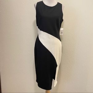 Fashion to figure color-block asymmetrical Dress